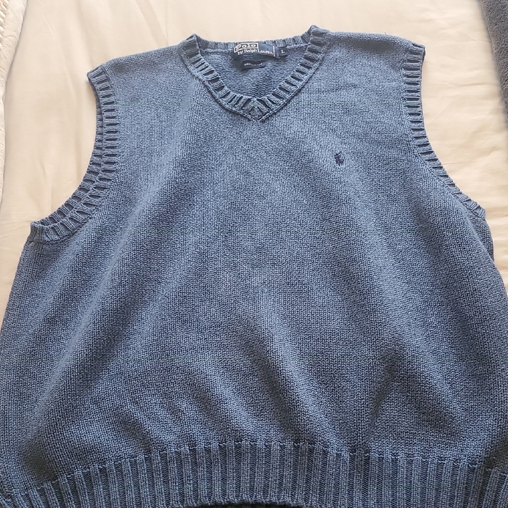 Ralph Lauren V-Neck Sweater Vest in Blue